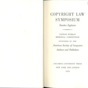 Copyright law symposium - Number eighteen