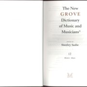 The New Grove Dictionary of Music and Musicians 12.