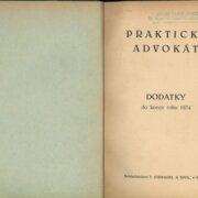 Praktický advokát - dodatky do konce roku 1934