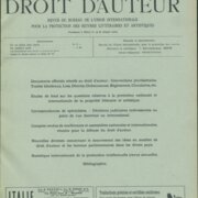 Le Droit d'Auteur