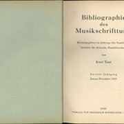 Bibliographie des Musikschrifttums