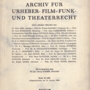 Archiv für Urheber-Film-Funk und Theaterrecht