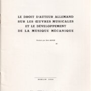 Le Droit d'Auteur Allemand sur les Œuvres Musicales