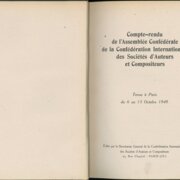 Compte-rendu de l'Assemblée Confédérale de la Confédération Internationale des Sociétés ďAuteurs et Compositeurs