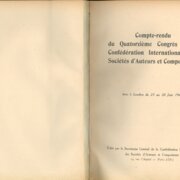 Compte-rendu du Quatorziéme Congres de la Confédération Internationale des Sociétés ďAuteurs et Compositeurs