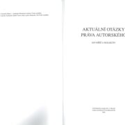Aktuální otázky práva autorského