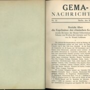 GEMA - NACHRICHTEN -  Bericht über die Ergebnisse der römischen Konferenz