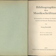 Bibliographie des Musikschrifttums