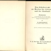 Das Urheberrecht an Werfen der Literatur und der Tonkunst