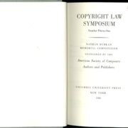 Copyright law symposium - Number thirty-one