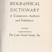 The ASCAP Biographical Dictionary