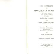 Regulation of broadcasting: law and policy towards