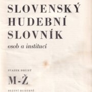 Česko slovenský hudební slovník osob a institucí, svazek druhý M–Ž