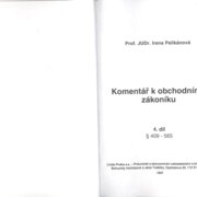 Komentář k obchodnímu zákoníku 4. díl