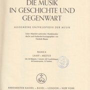 Die Musik in Geschichte und Gegenwart, Band 8: Laaff - Mejtus