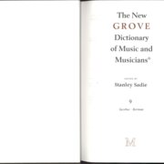 The New Grove Dictionary of Music and Musicians 9.