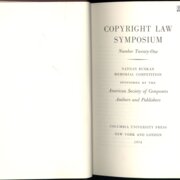 Copyright law symposium - Number twenty-one