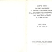 COMPTE RENDU DU VINGT - QUATRIEME ET DU VINGT - CINQUIEME CONGRES DE LA CONFÉDÉRATION INTERNATIONALE DES SOCIÉTÉS D'AUTEURS ET COMPOSITEURS
