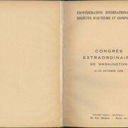 CONGRES EXTRAORDINAIRE DE WASHINGTON