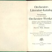 Orchester - Literatur - Katalog