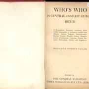 Who's who in central and east - Europe 1933/1934
