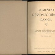 Komentář k zákonu o přímých daních 1936/1937