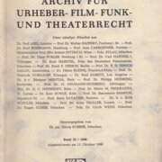 Archiv für Urheber-Film-Funk und Theaterrecht