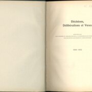 Décisions, Délibérations et Voeux 1926-1952