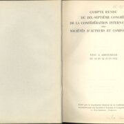 Compte-rendu du Dix-Septieme Congres de la Confédération Internationale des Sociétés ďAuteurs et Compositeurs