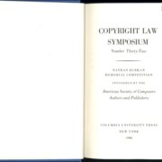 Copyright law symposium - Number thirty-two