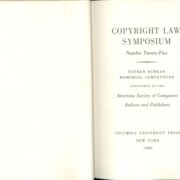 Copyright law symposium - Number twenty-five