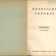 Praktický advokát - dodatky za rok 1937