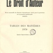Le Droit d'Auteur