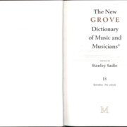 The New Grove Dictionary of Music and Musicians 18.