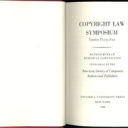 Copyright law symposium - Number thirty-five
