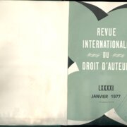 Revue internationale du Droit d'Auteur LXXXXI.
