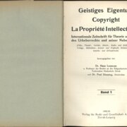 Internationale Zeitschrift fůr Theorie und Praxis des Urheberrechts und seiner Nebengebiete - Band 1 1935/1936
