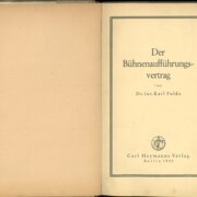 Der Bühnenaufführungsvertag