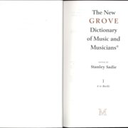 The New Grove Dictionary of Music and Musicians 1.