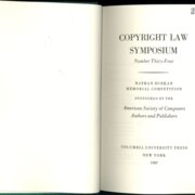 Copyright law symposium - Number thirty-four