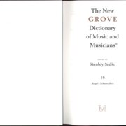 The New Grove Dictionary of Music and Musicians 16.