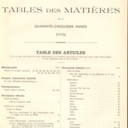 Tables des matieres