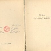 Autorský zákon - Díl první