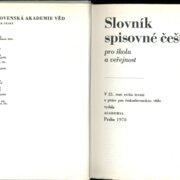 Slovník spisovní češtiny pro školu a veřehnost