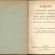 Zákon o dočasných opatřeních v exekučním a konkursním řízení proti zemědělcům