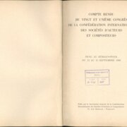 COMPTE RENDU DU VINGT ET UNIEME CONGRÉS DE LA CONFÉDÉRATION INTERNATIONALE DES SOCIÉTÉS D'AUTEURS ET COMPOSITEURS