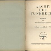 Archif für Funkrecht - Amtsblatt der Reichsrundfunkkammer