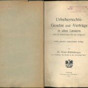 Urheberrechts - Gesetze und - Verträge in allen Lädern