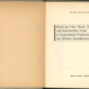 Recht des Film, Buch, Zeitungs und Zeitschrifren Tiles in Deutschland, Frankreich und den übrigen eurropäischen Staaten