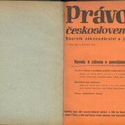 Právo Československé - Sborník zákonodárství a judikatury
